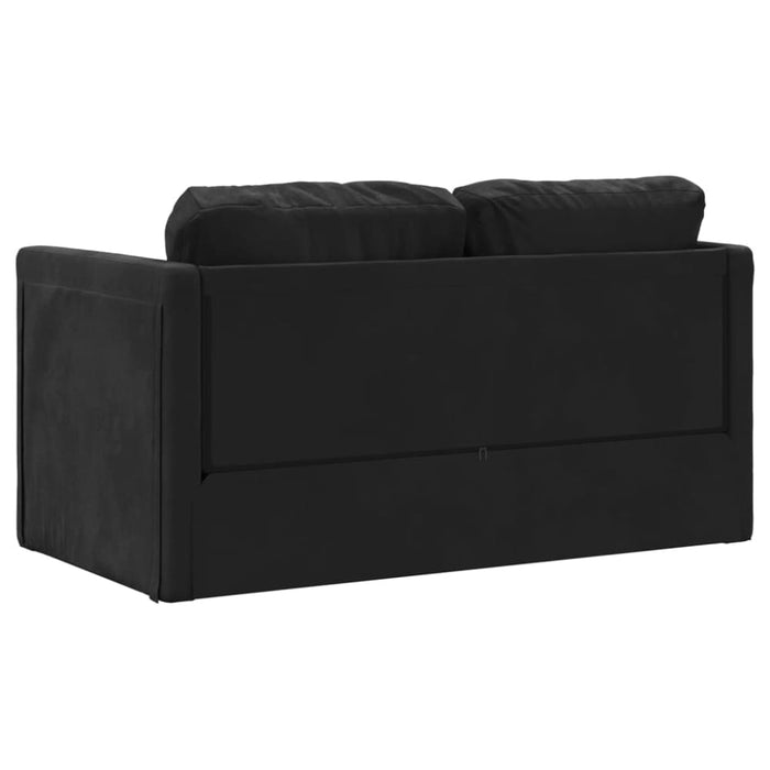 Floor Sofa Bed 2-in-1 Black 122x204x55 Cm Velvet Tptkpk