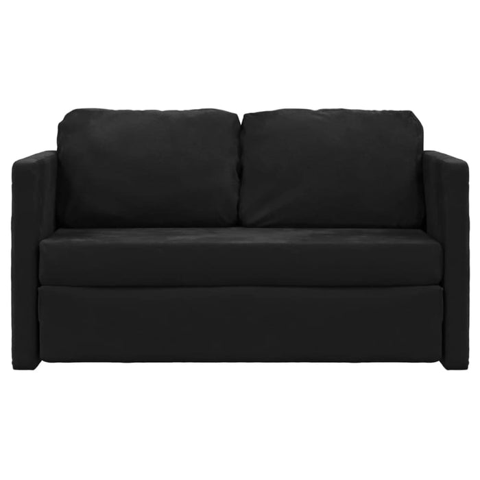 Floor Sofa Bed 2-in-1 Black 122x204x55 Cm Velvet Tptkpk