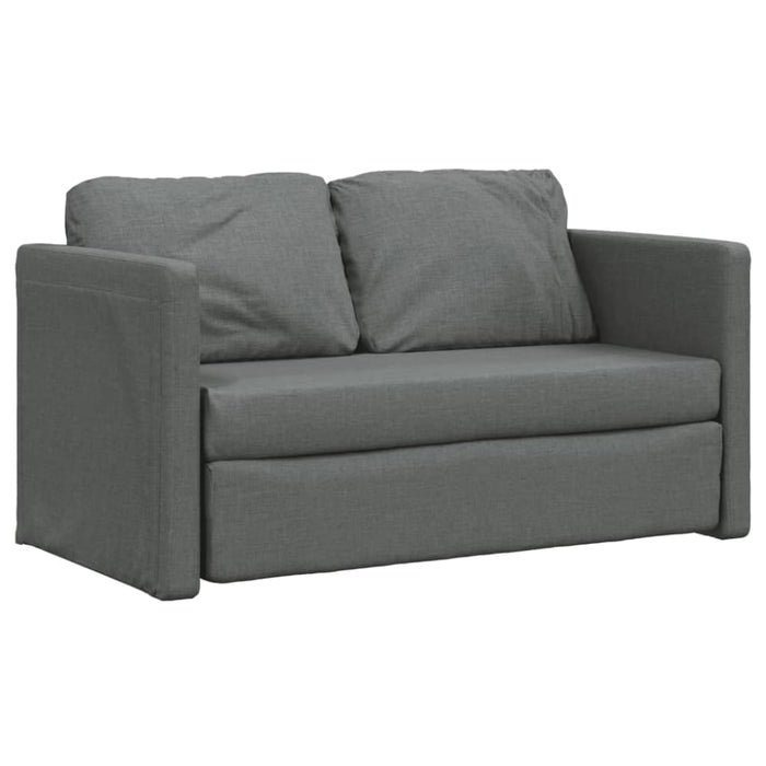 Floor Sofa Bed 2-in-1 Dark Grey 112x174x55 Cm Fabric Tptklp