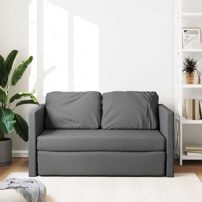 Floor Sofa Bed 2-in-1 Dark Grey 112x174x55 Cm Fabric Tptklp