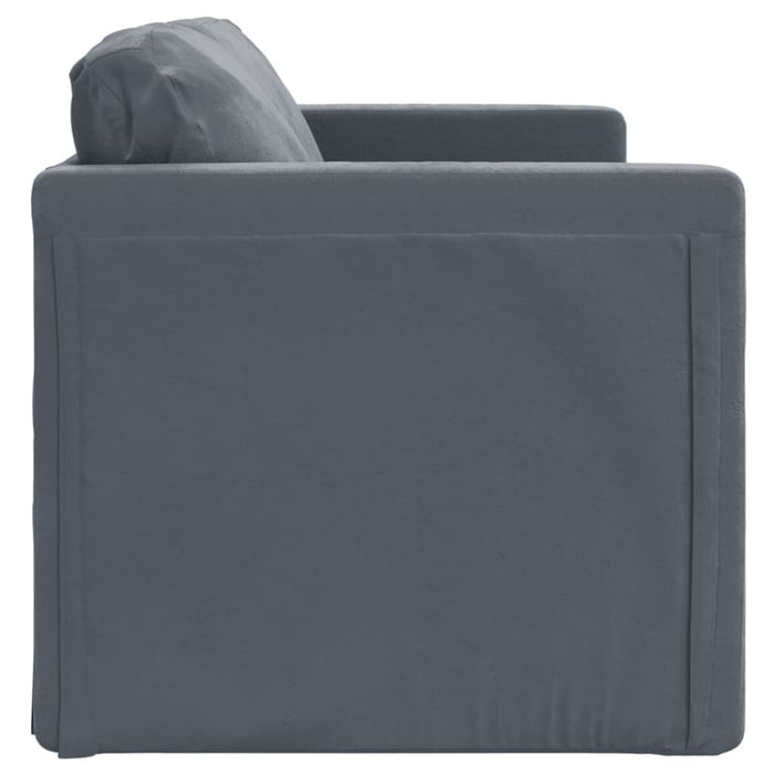 Floor Sofa Bed 2-in-1 Dark Grey 122x204x55 Cm Velvet Tptkpn