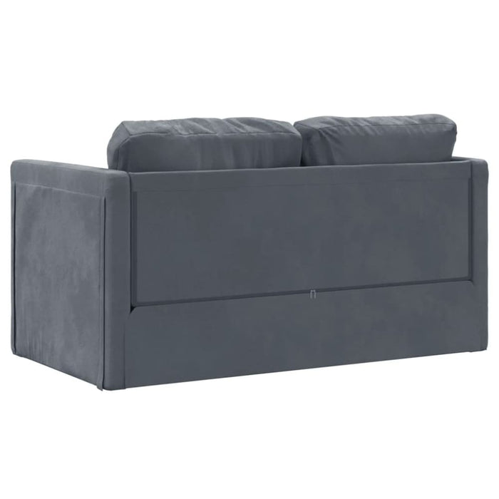 Floor Sofa Bed 2-in-1 Dark Grey 122x204x55 Cm Velvet Tptkpn
