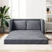 Floor Sofa Bed 2-in-1 Dark Grey 122x204x55 Cm Velvet Tptkpn