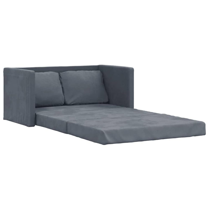 Floor Sofa Bed 2-in-1 Dark Grey 122x204x55 Cm Velvet Tptkpn