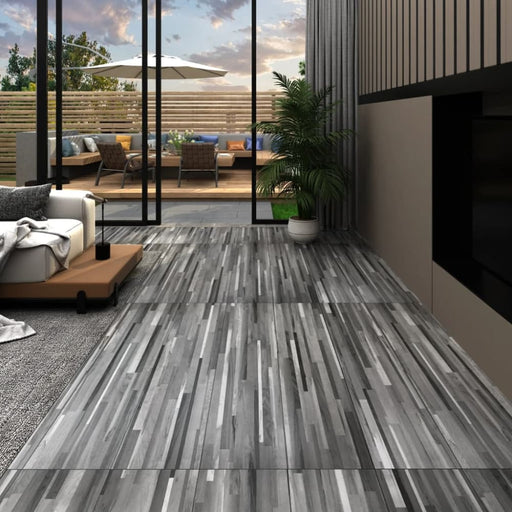 Pvc Flooring Planks 5.02 M² 2 Mm Self-adhesive Striped Grey