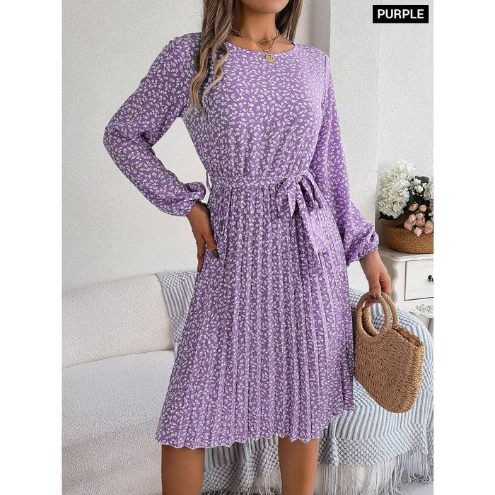 Floral Pleated Dresses for Women