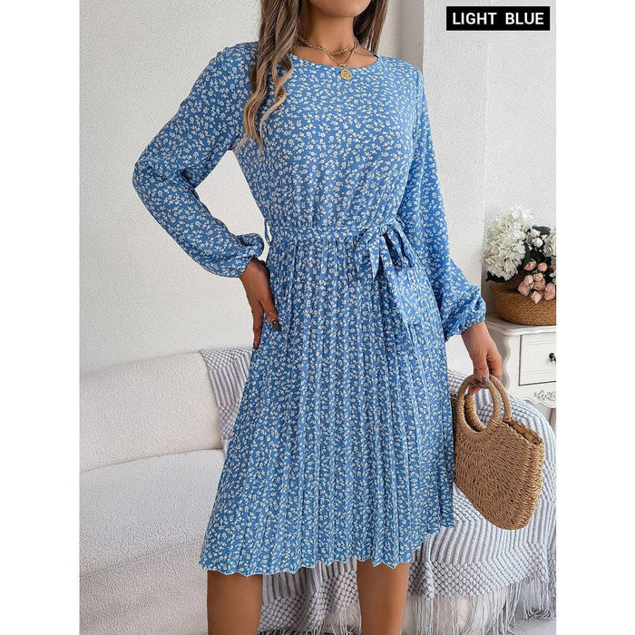 Floral Pleated Dresses for Women