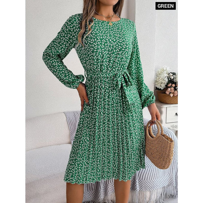 Floral Pleated Dresses for Women