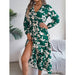 Floral Print Ruffled Long Dresses for Women