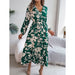Floral Print Ruffled Long Dresses for Women