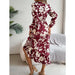 Floral Print Ruffled Long Dresses for Women