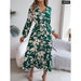 Floral Print Ruffled Long Dresses for Women