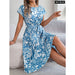 Floral Print Short Sleeve Dress for Women