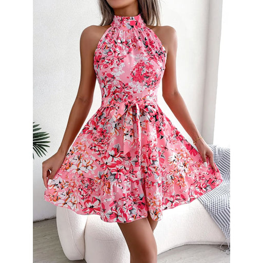 Floral Print Sleeveless Dress for Women