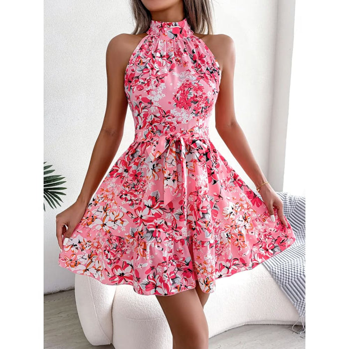Floral Print Sleeveless Dress for Women