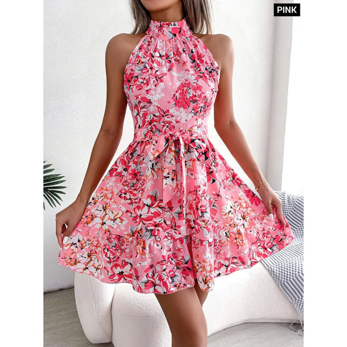 Floral Print Sleeveless Dress for Women