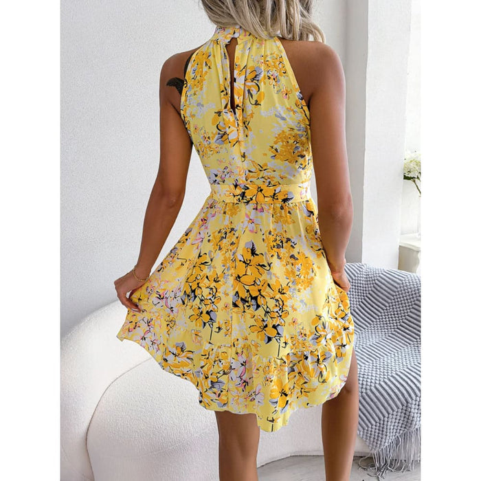 Floral Print Sleeveless Dress for Women