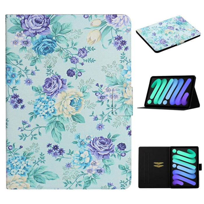 Flower Pattern Flip Leather Smart Tablet Case