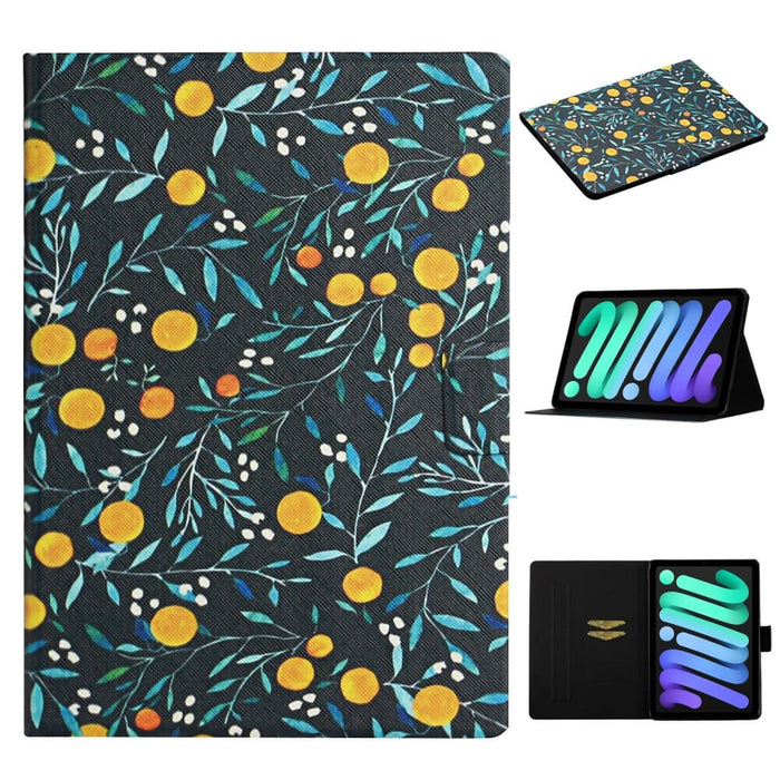 Flower Pattern Flip Leather Smart Tablet Case