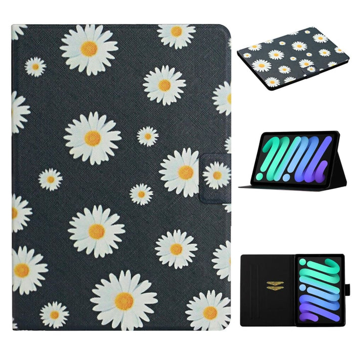 Flower Pattern Flip Leather Smart Tablet Case