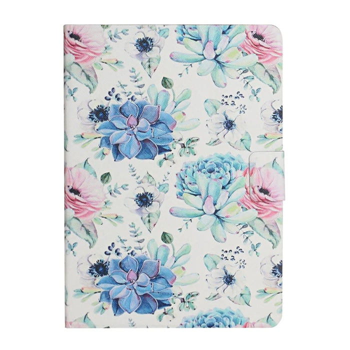 Flower Pattern Flip Leather Smart Tablet Case