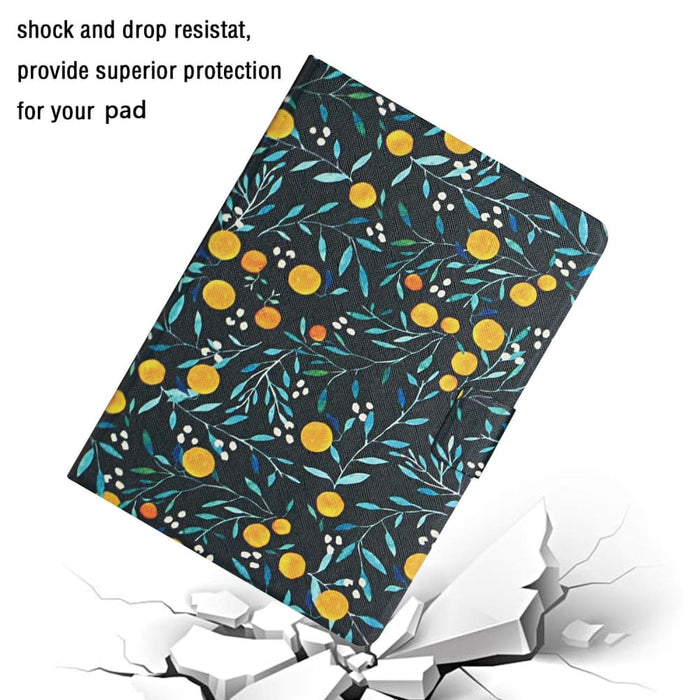 Flower Pattern Flip Leather Smart Tablet Case