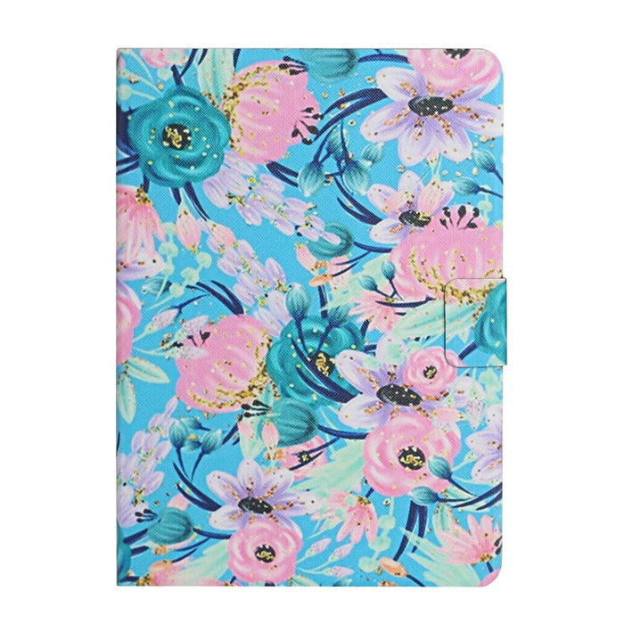Flower Pattern Flip Leather Smart Tablet Case