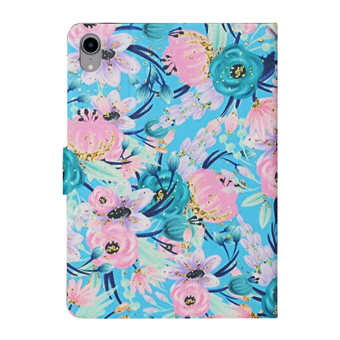 Flower Pattern Flip Leather Smart Tablet Case