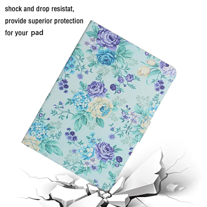 Flower Pattern Flip Leather Smart Tablet Case