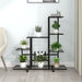 Flower Stand with Wheel 94.5x25x92.5 Cm Black Metal Ttlooa