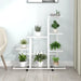 Flower Stand With Wheel 94.5x25x92.5 Cm White Metal Ttloop