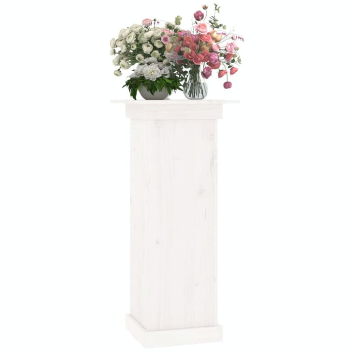 Flower Stand White 40x40x90 Cm Solid Wood Pine Nxtltp