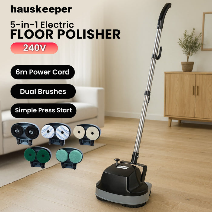 5 In 1 Electric Floor Polisher 6M Power Cable Timber Hard Waxer Buffer Cleaner