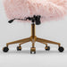 Fluffy Office Chair Faux Fur Modern Swivel Desk For Women