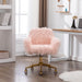 Fluffy Office Chair Faux Fur Modern Swivel Desk For Women