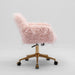 Fluffy Office Chair Faux Fur Modern Swivel Desk For Women