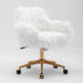 Fluffy Office Chair Faux Fur Modern Swivel Desk For Women