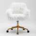 Fluffy Office Chair Faux Fur Modern Swivel Desk For Women