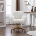 Fluffy Office Chair Faux Fur Modern Swivel Desk For Women