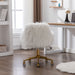 Fluffy Office Chair Faux Fur Modern Swivel Desk For Women