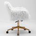 Fluffy Office Chair Faux Fur Modern Swivel Desk For Women