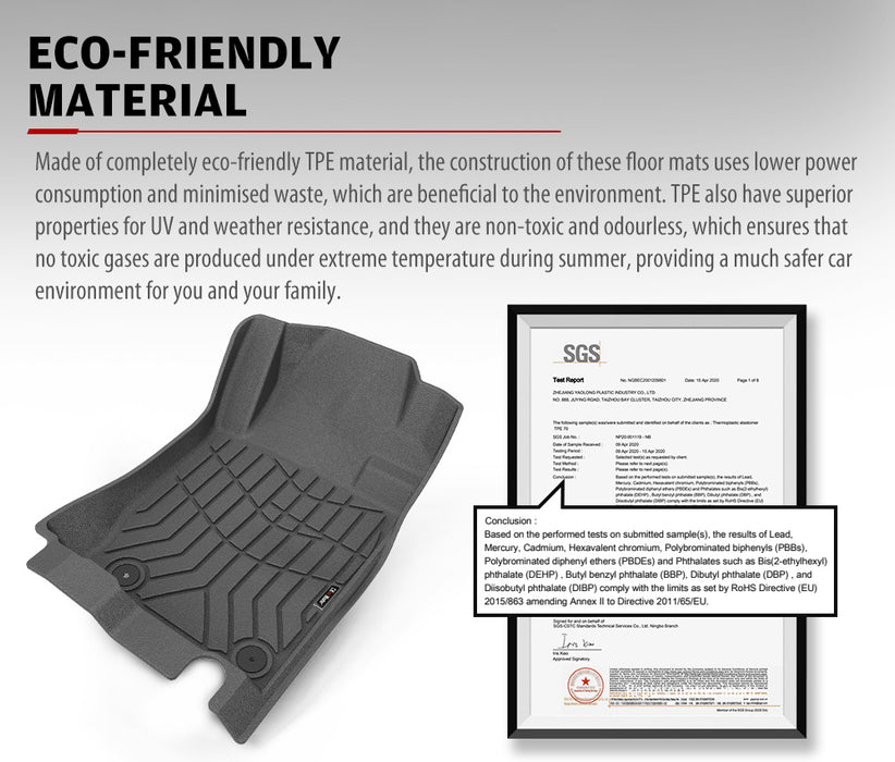 3D Tpe Car Floor Mats Liner Fit Mitsubishi Triton Mq 2015-2018