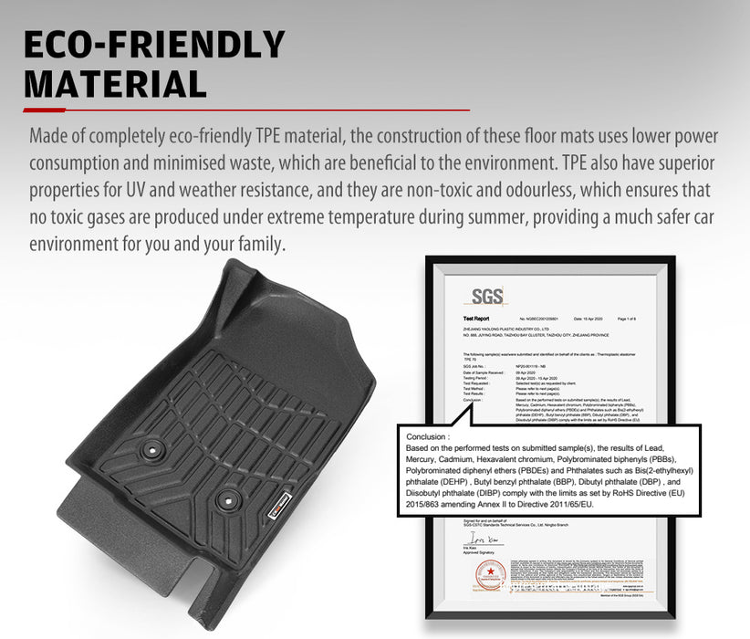 3D Tpe Car Floor Mats Liner Fit Holden Colorado Dual Cab 2012-2020