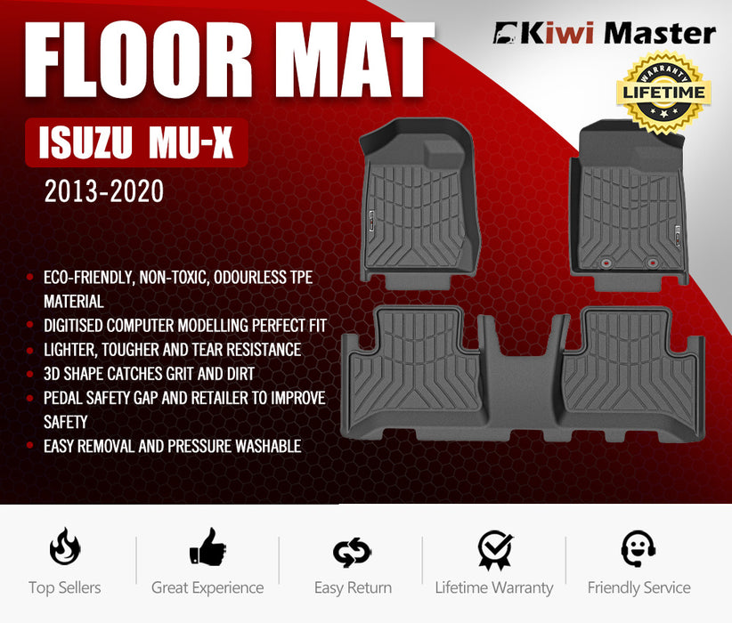 3D Tpe Car Floor Mats Liner For Isuzu Mux Mu-X 2013-2020
