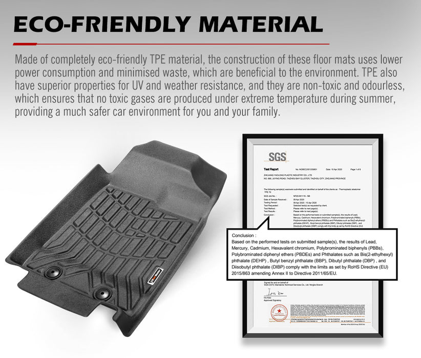 3D Tpe Car Floor Mats Liner For Isuzu Mux Mu-X 2013-2020