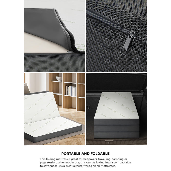 Folding Foam Mattress Sofa Bed Trifold Sleeping Mat Camping Cushion Double