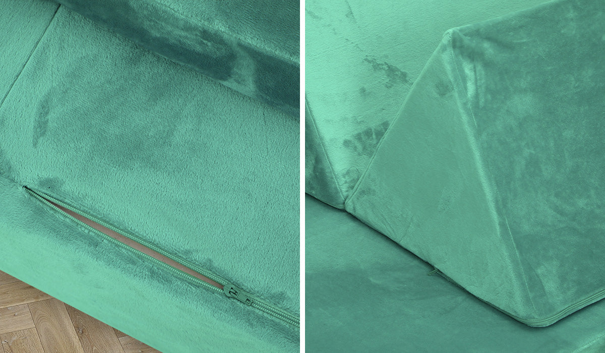 4Pcs Kids Play Couch Modular Lounge Cushion Convertible Playset Green