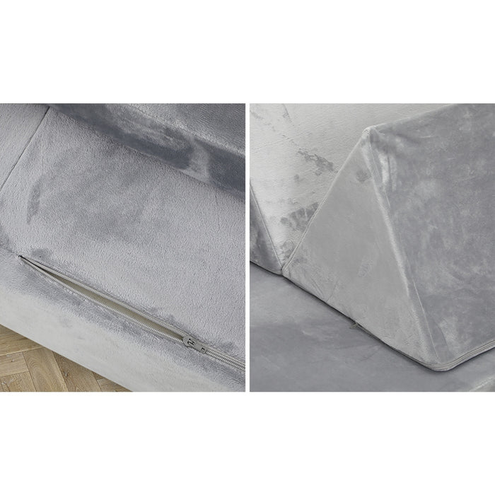 4Pcs Kids Sofa Play Couch Modular Lounge Cushion Convertible Playset