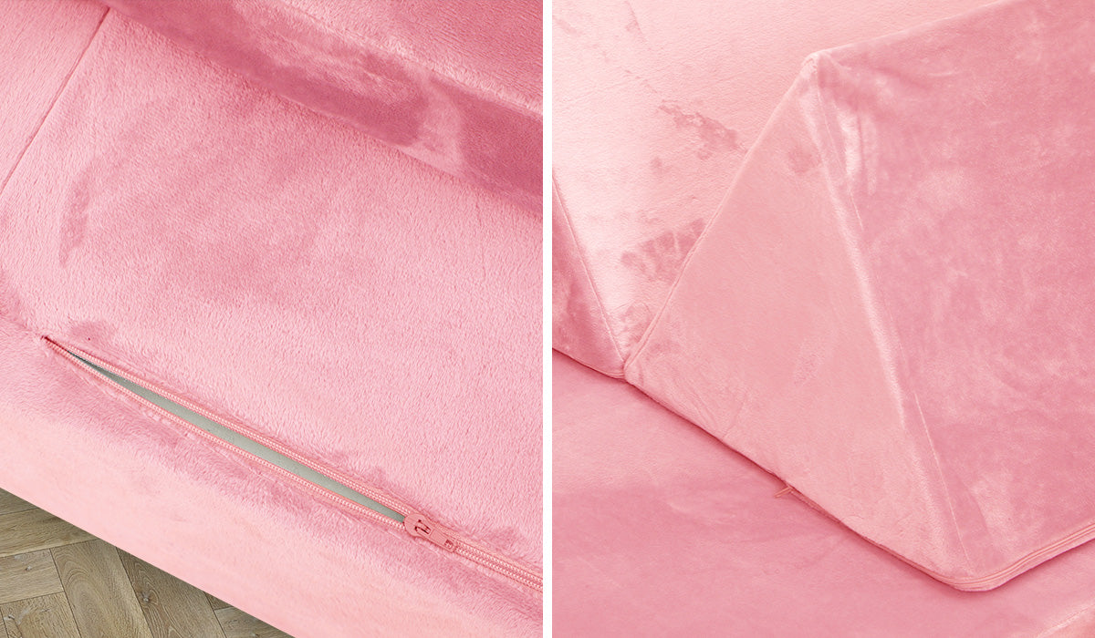 4Pcs Kids Play Couch Modular Lounge Cushion Convertible Playset Pink