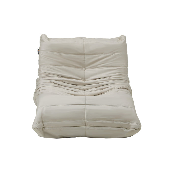 2X Floor Sofa Lounge Caterpillar Lazy Couch Single Chair Pouffe Beige